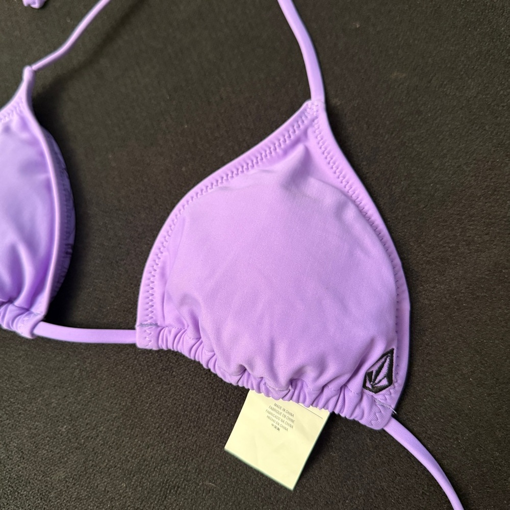 Volcom Lilac Triangle String Bikini Top - Picture 2 of 5